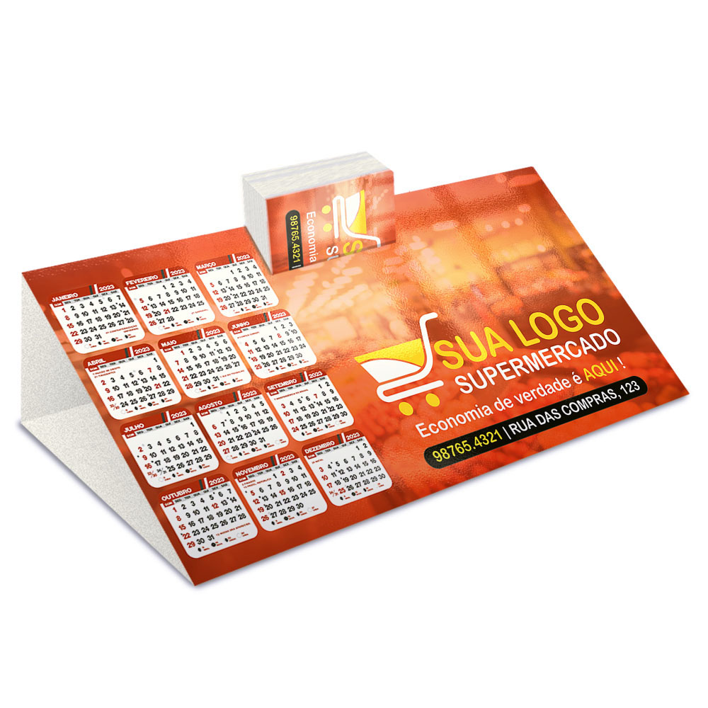 Calendário De Mesa Porta Cartões Simples Supremo Digital 255g