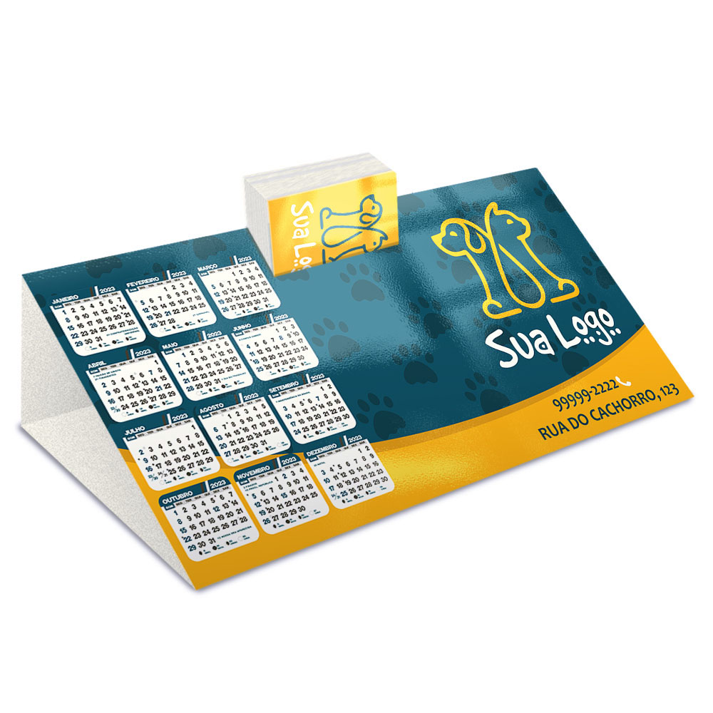 Calendário De Mesa Porta Cartões Simples Supremo Digital 255g