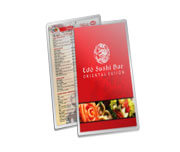 Cardápios Personalizados Plastificados Plastificação Rígida 0,10mm Couchê 150g (105x300mm)