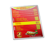 Cardápios Personalizados Plastificados Plastificação Rígida 0,10mm Couchê 150g (300x420mm)