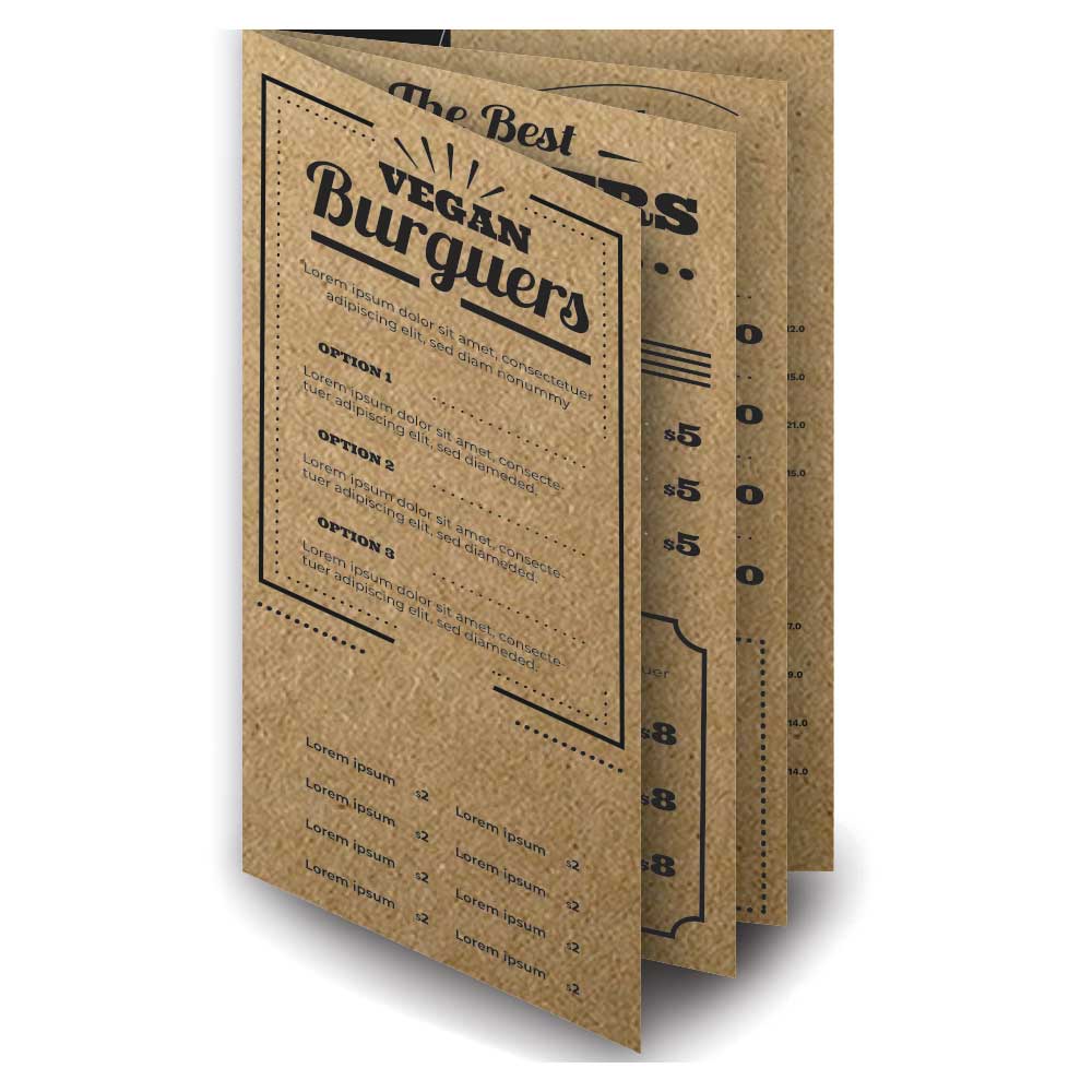 Cardápios Personalizados 8 Páginas Com Dobra Kraft 250g (480x330mm)