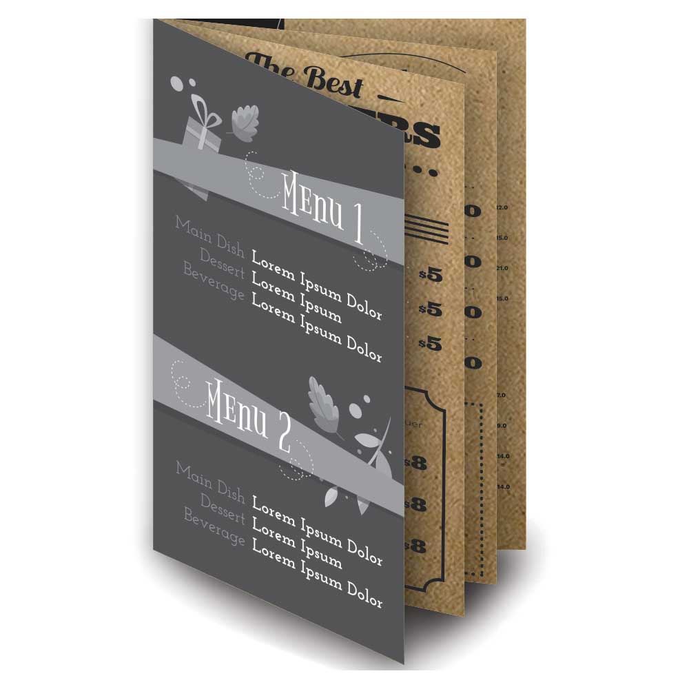 Cardápios Personalizados 8 Páginas Com Dobra Kraft 250g (330x480mm)