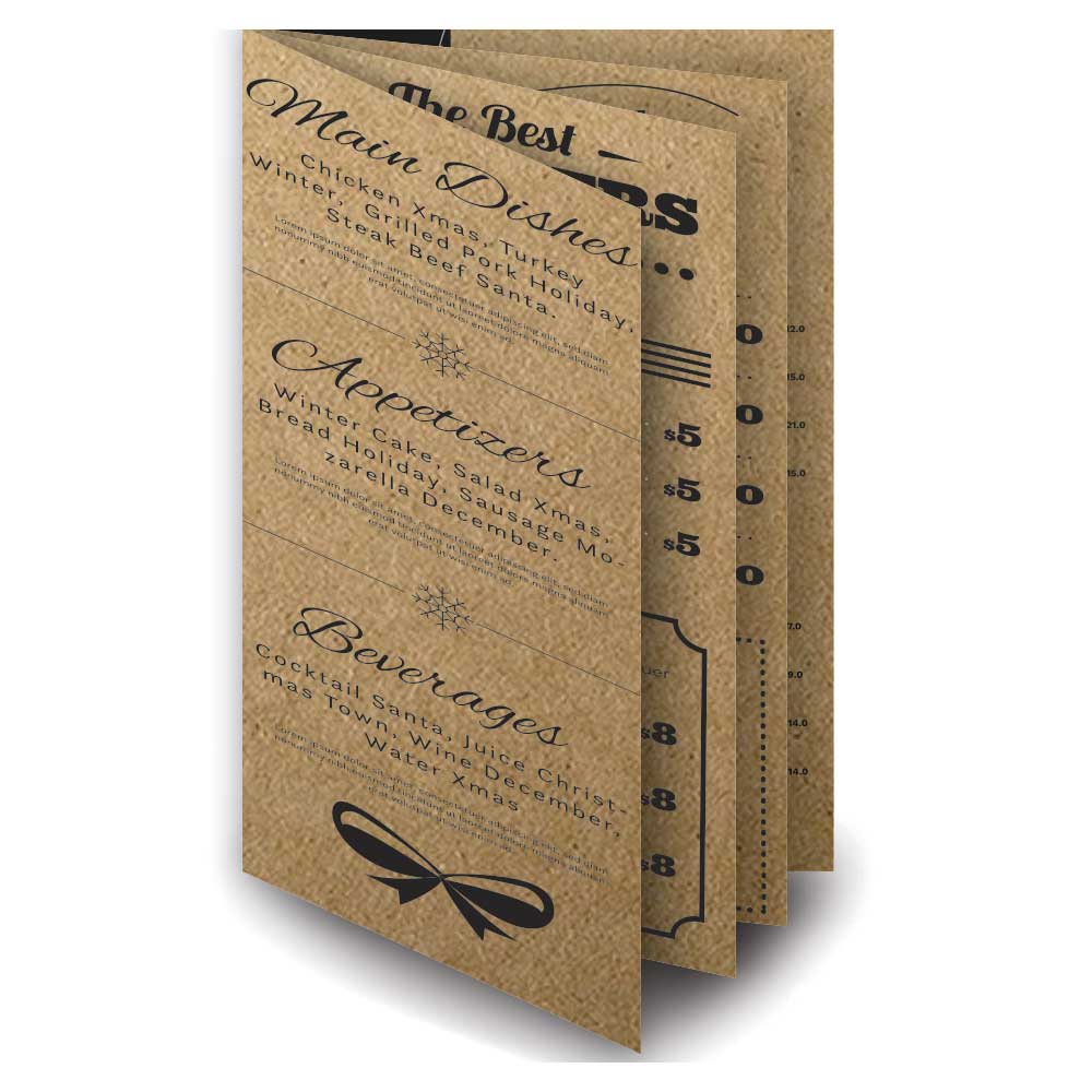 Cardápios Personalizados 8 Páginas Com Dobra Kraft 250g (330x480mm)