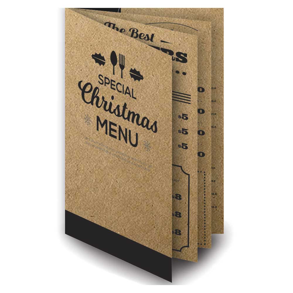 Cardápios Personalizados 8 Páginas Com Dobra Kraft 250g (300x210mm)