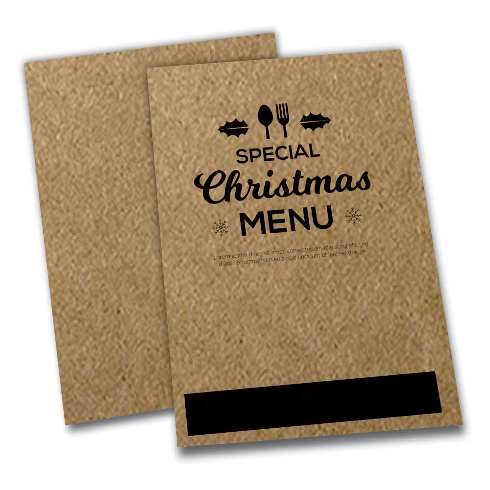 Cardápios Personalizados Simples Kraft 250g (300x420mm)
