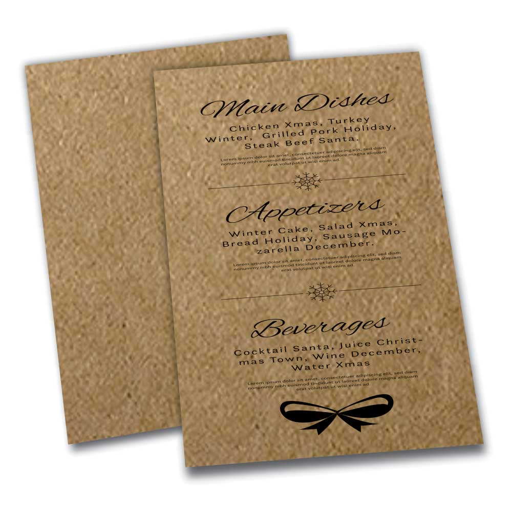 Cardápios Personalizados Simples Kraft 250g (300x420mm)