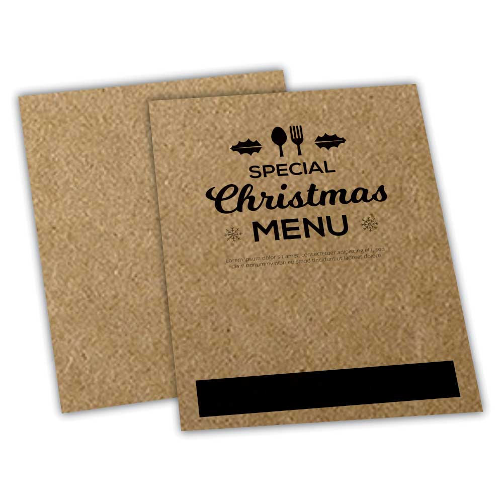 Cardápios Personalizados Simples Kraft 250g (210x300mm)