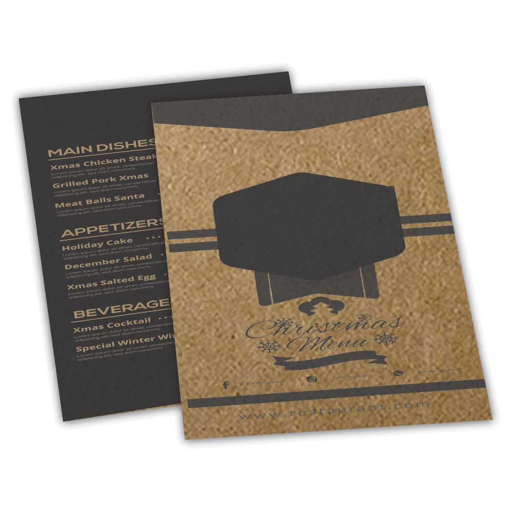 Cardápios Personalizados Simples Kraft 250g (210x300mm)