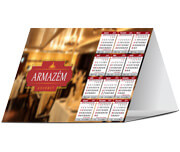Calendário De Mesa Básico Couchê 250g Verniz Uv Total Frente
