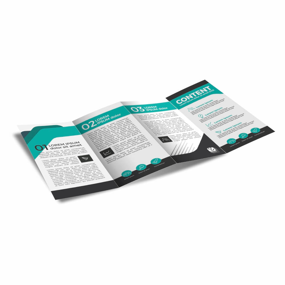 Folders E Mala Direta Couchê 90g Sem Verniz 3 dobras