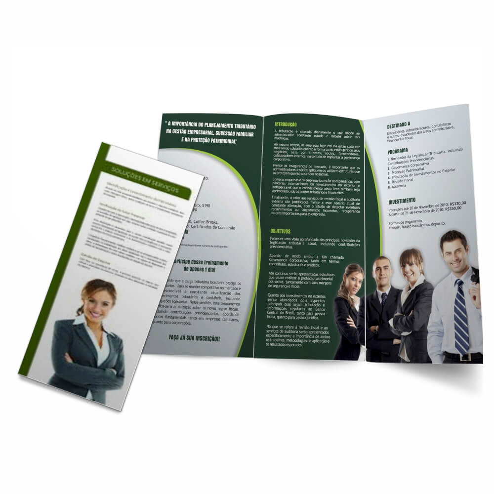 Folders E Mala Direta Apergaminhado 90g 2 dobras