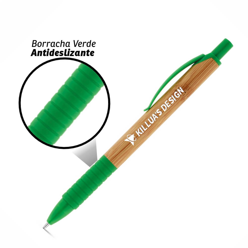 Canetas Impressão Colorida Ecológicas Bambu Pati Verde