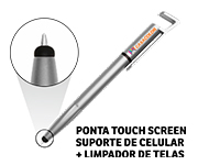 Canetas Impressão Colorida Plásticas Multifunção Suporte de Celular Prata