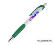 Canetas Impressão Colorida Plásticas Caribe White Verde