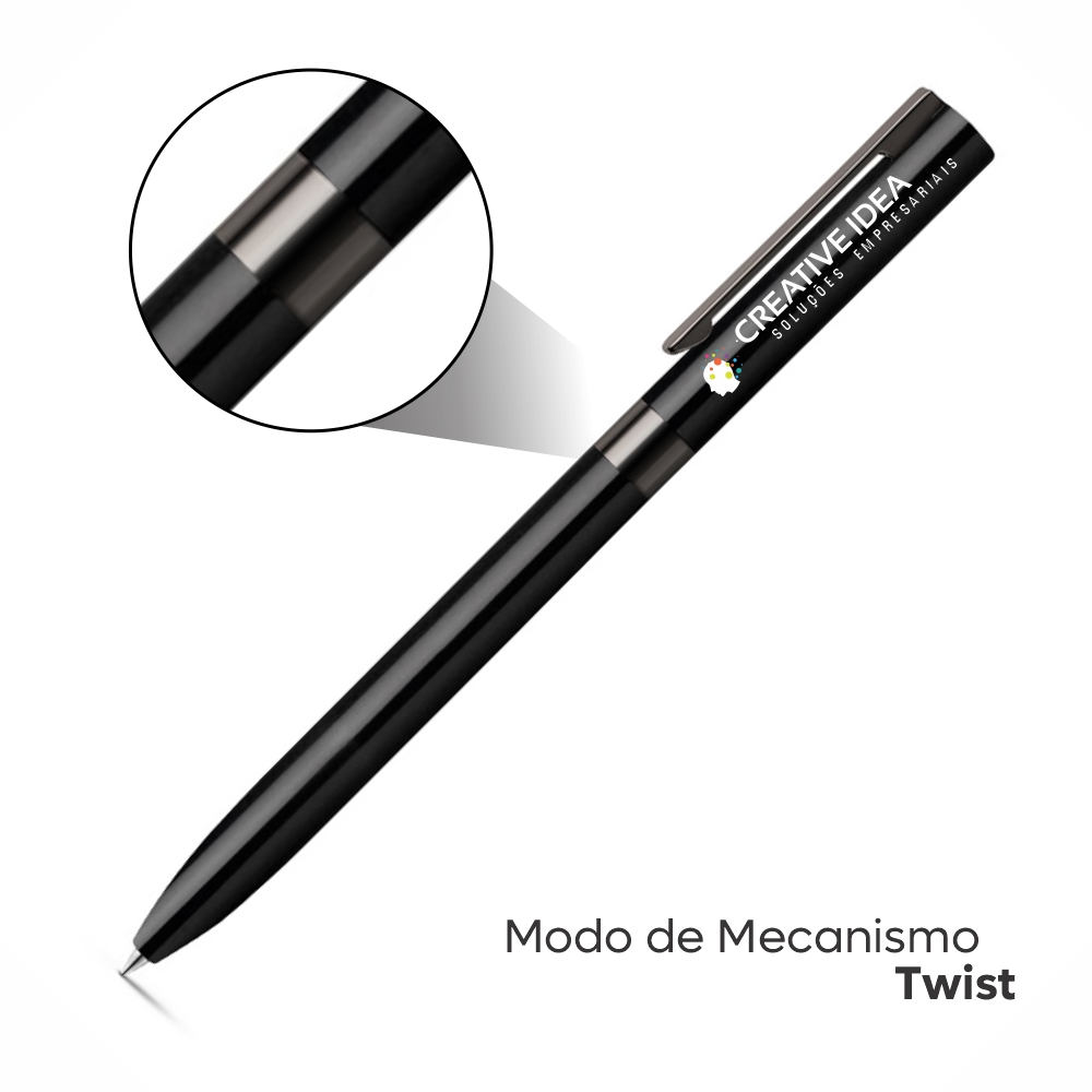 Canetas Impressão Colorida Linha Premium Clare Preta