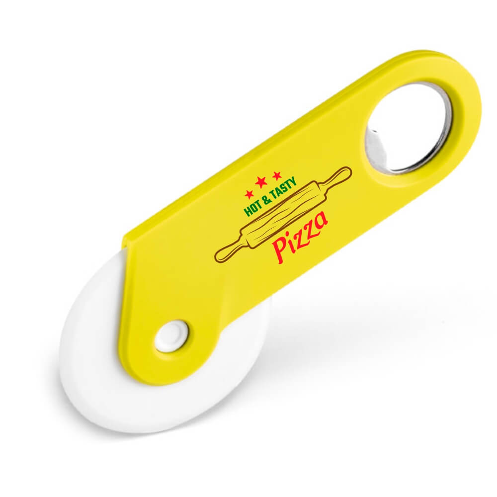 Abridor Cortador De Pizza Tradicional Tokev Amarelo