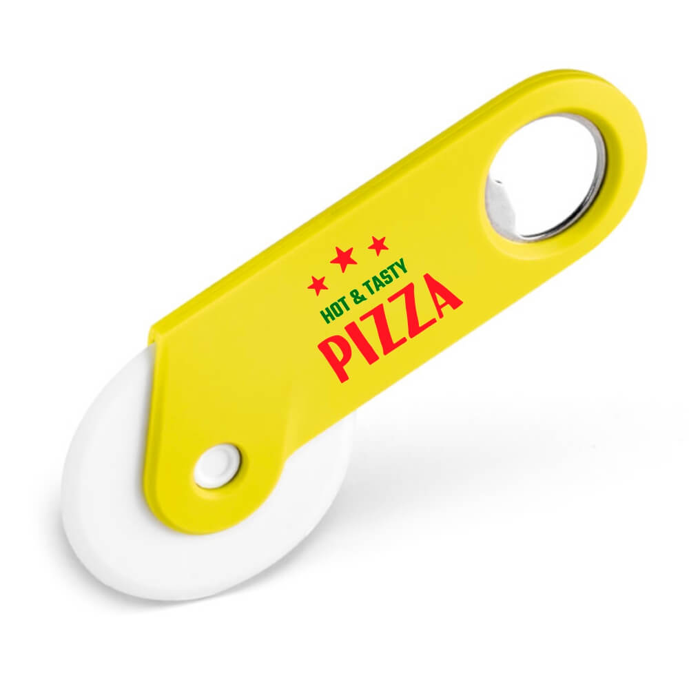 Abridor Cortador De Pizza Tradicional Tokev Amarelo