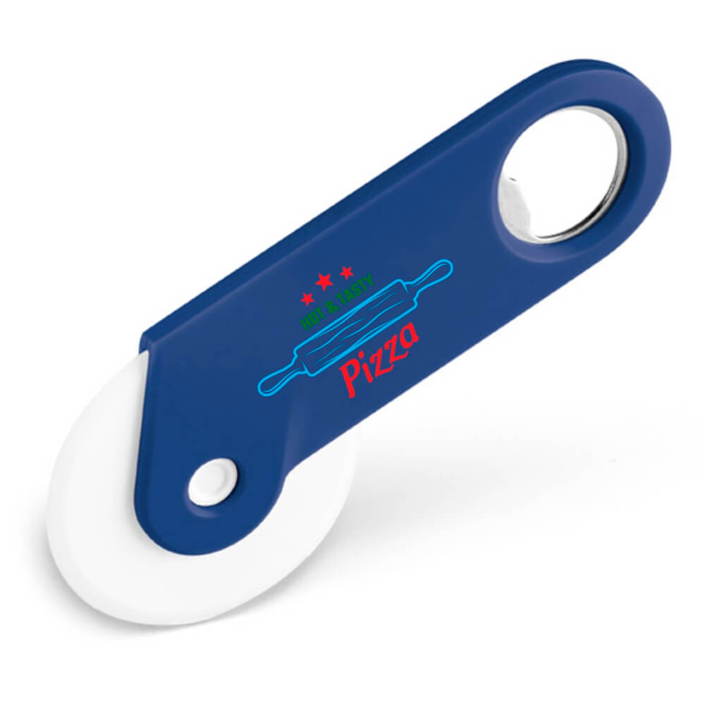 Abridor Cortador De Pizza Tradicional Tokev Azul
