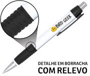 Canetas Impressão Colorida Plásticas Comercial Preta