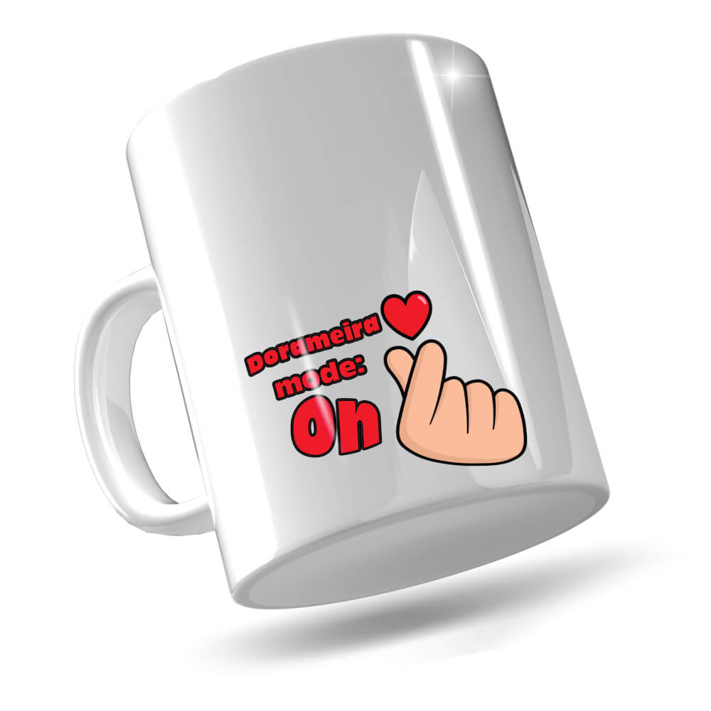 Caneca De Porcelana Simples 325ml Com Dtf Uv Branca