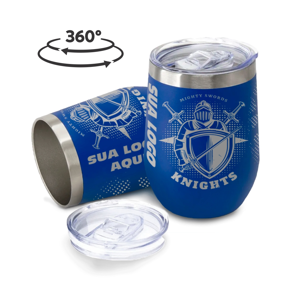 Copo Térmico Modelo Cuia 360ml Azul