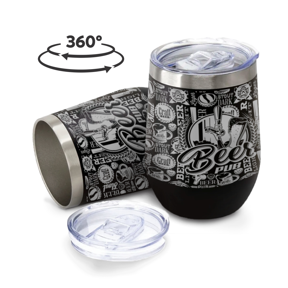 Copo Térmico Modelo Cuia 360ml Preto