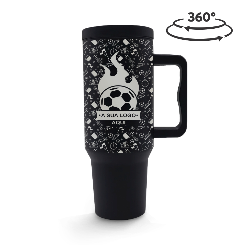 Copo Térmico Quench Pro Tampa Lisa 1200ml Preto
