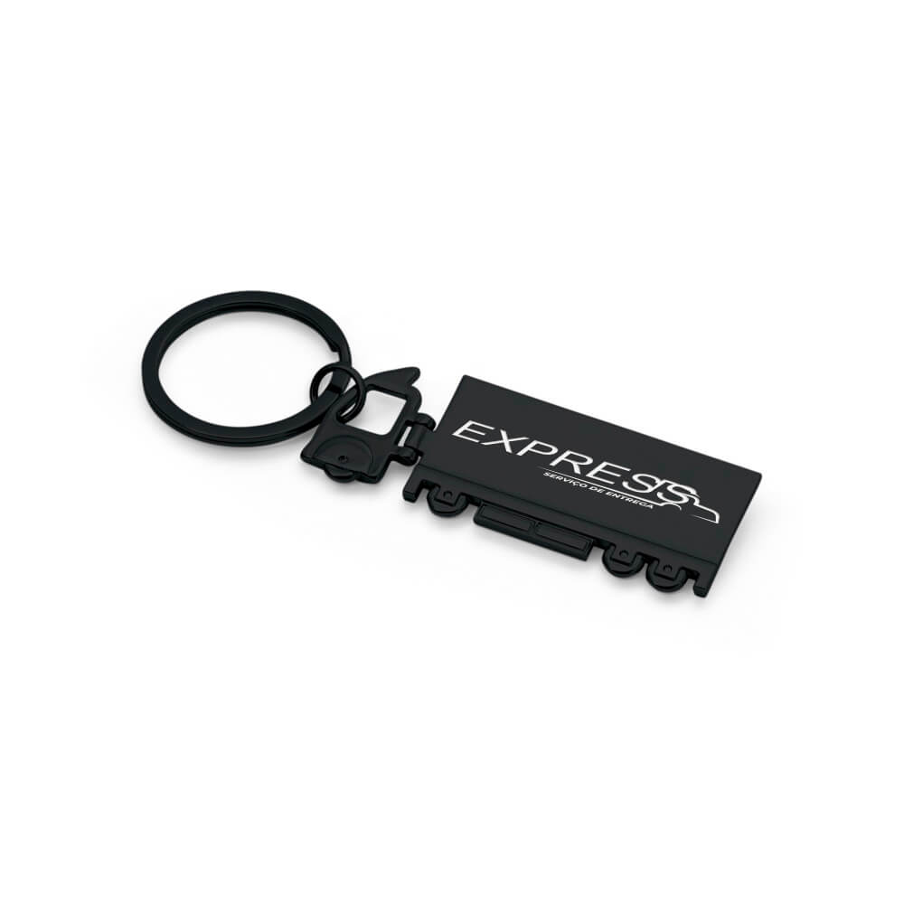 Chaveiro Gravação A Laser Metal Modelo Caminhão Preto