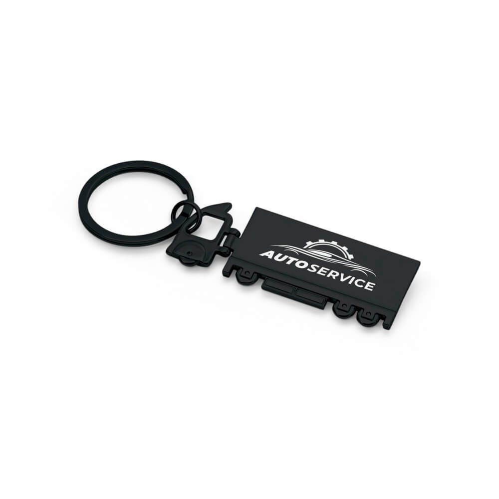 Chaveiro Gravação A Laser Metal Modelo Caminhão Preto