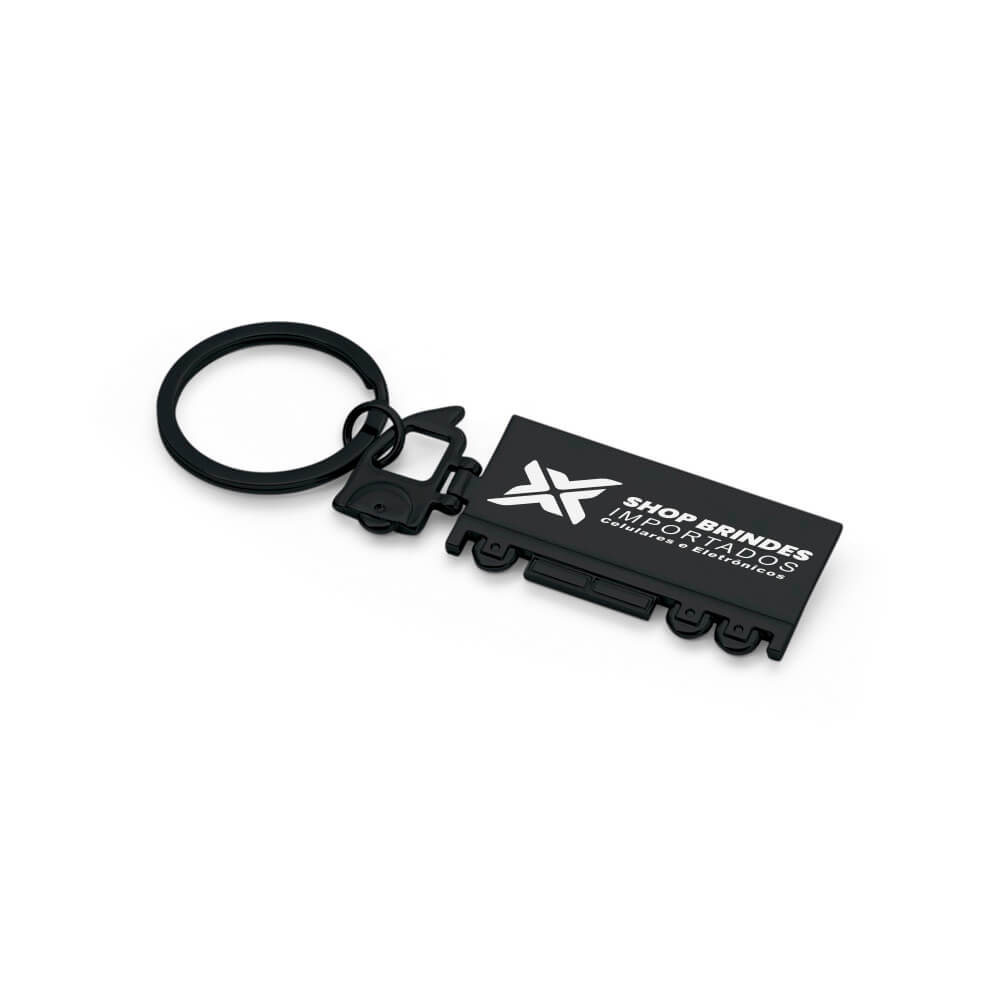 Chaveiro Gravação A Laser Metal Modelo Caminhão Preto