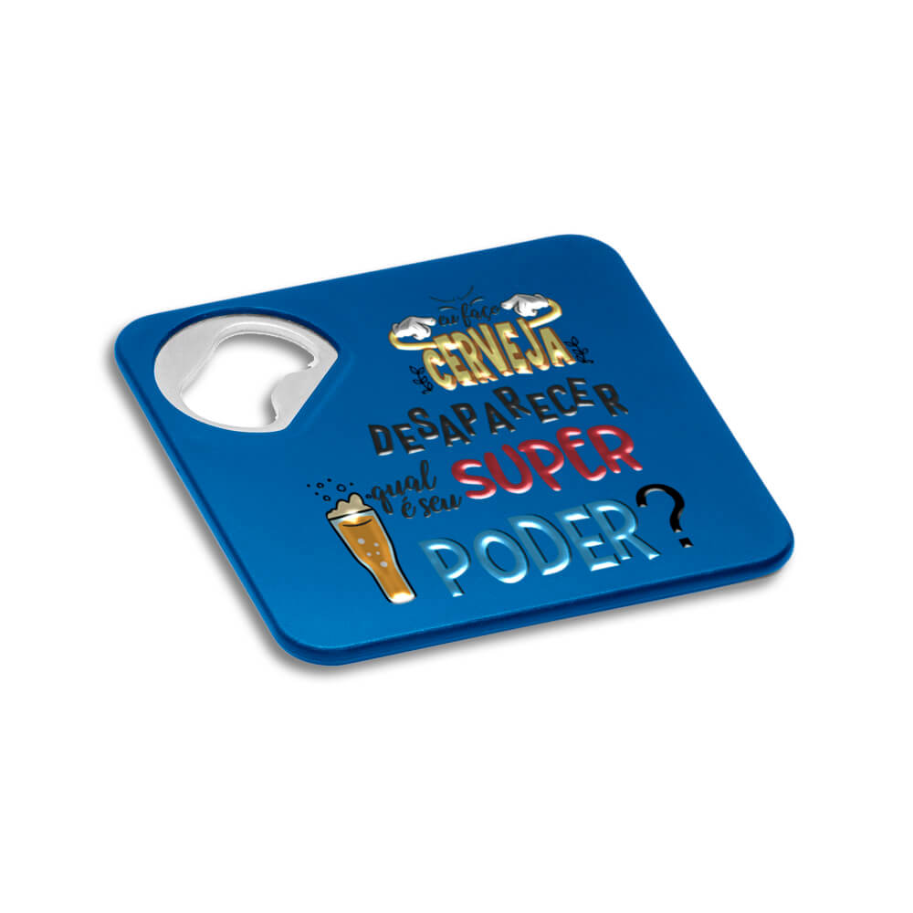 Abridor Com Porta Copo Modelo Funfaye Azul