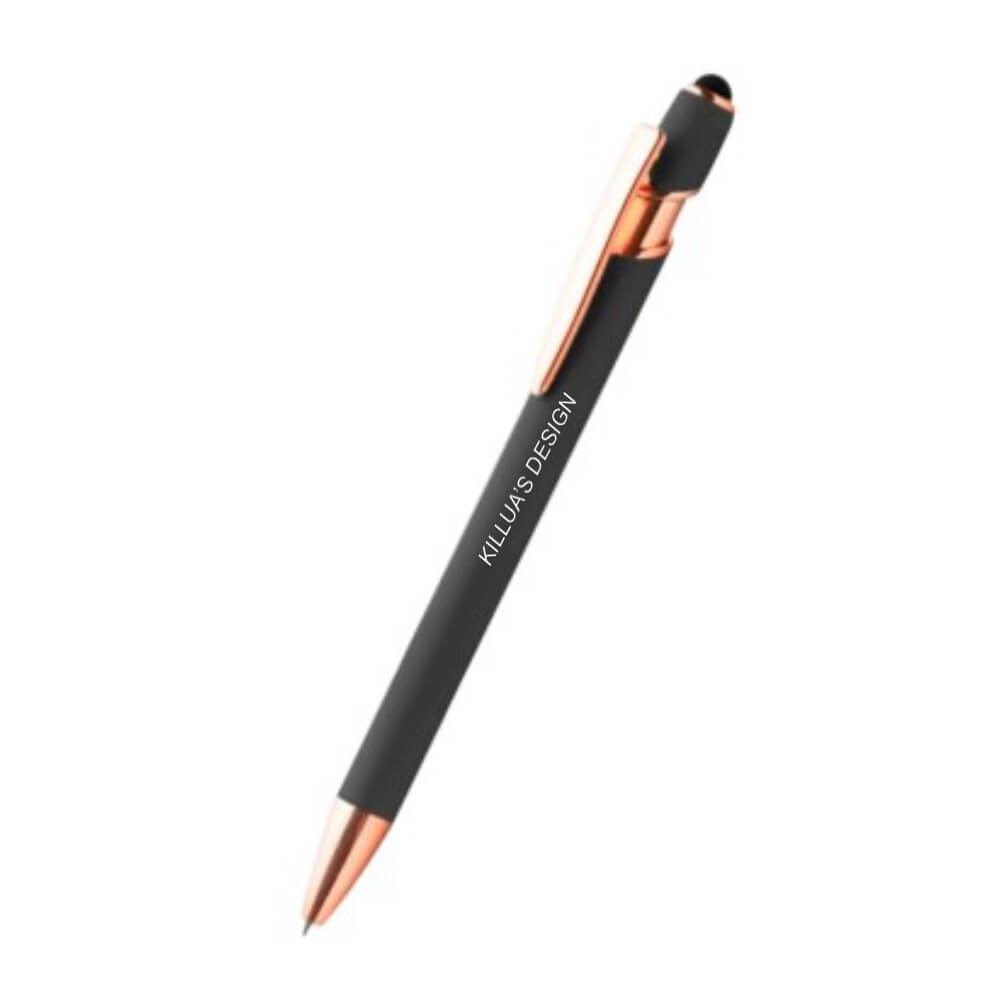 Canetas Gravação a Laser Elegance Touch Preta Com Detalhe Rosé