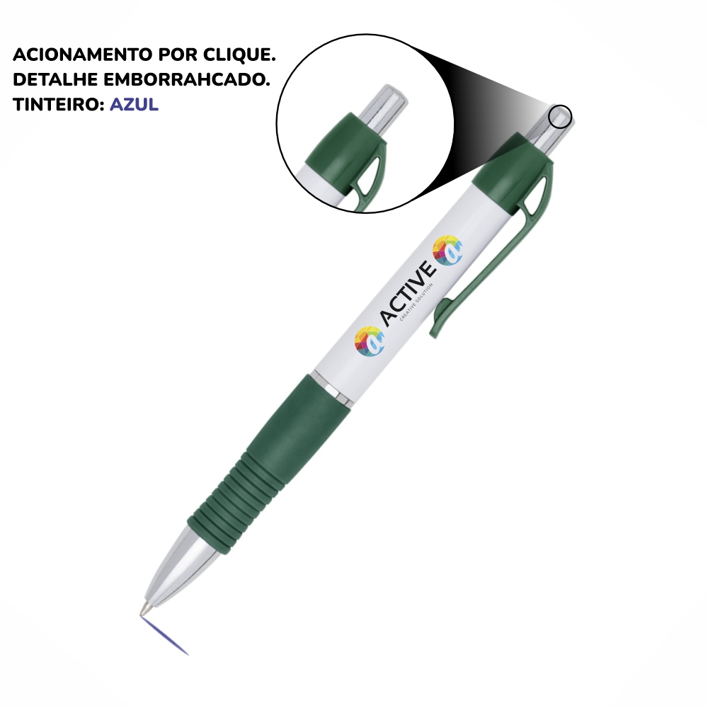 Canetas Impressão Colorida Plásticas Stilo Verde