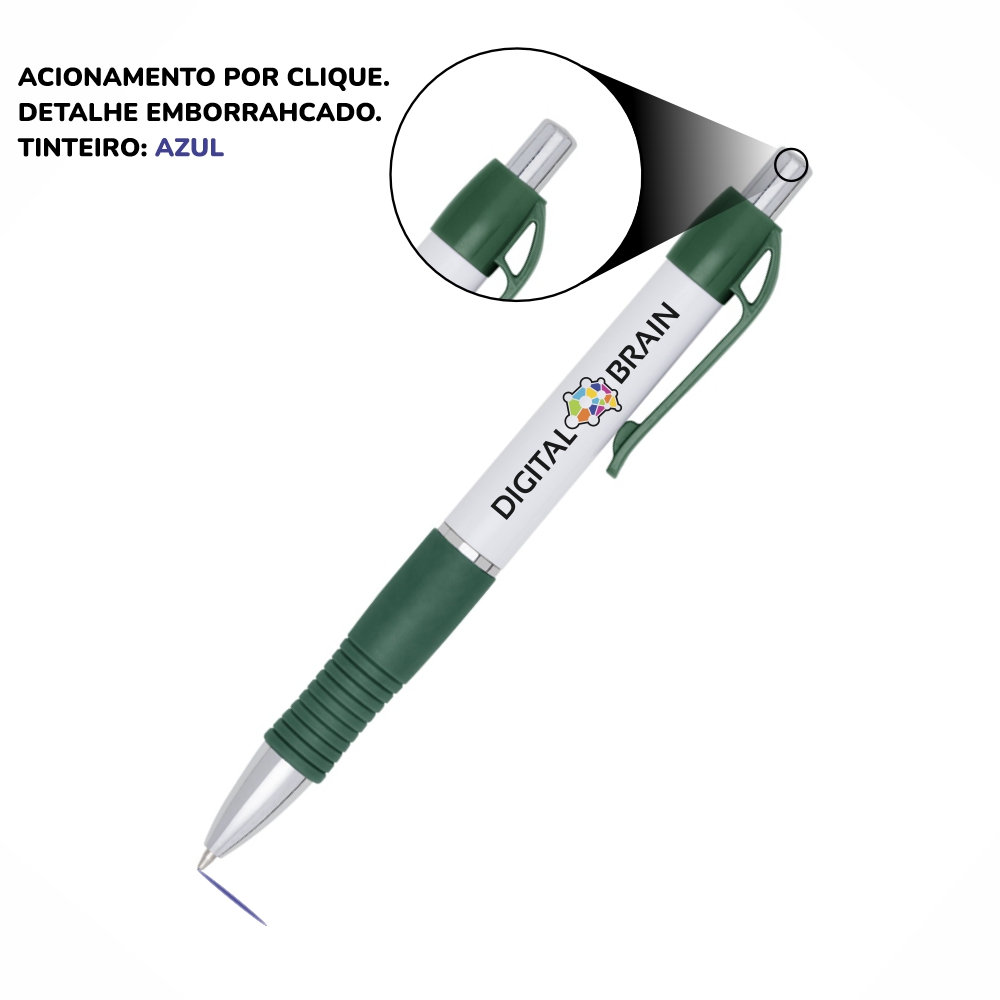 Canetas Impressão Colorida Plásticas Stilo Verde
