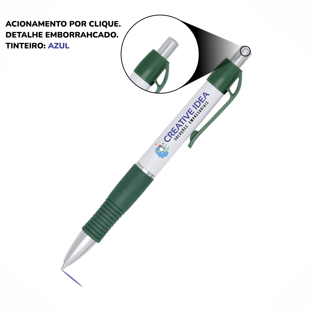 Canetas Impressão Colorida Plásticas Stilo Verde