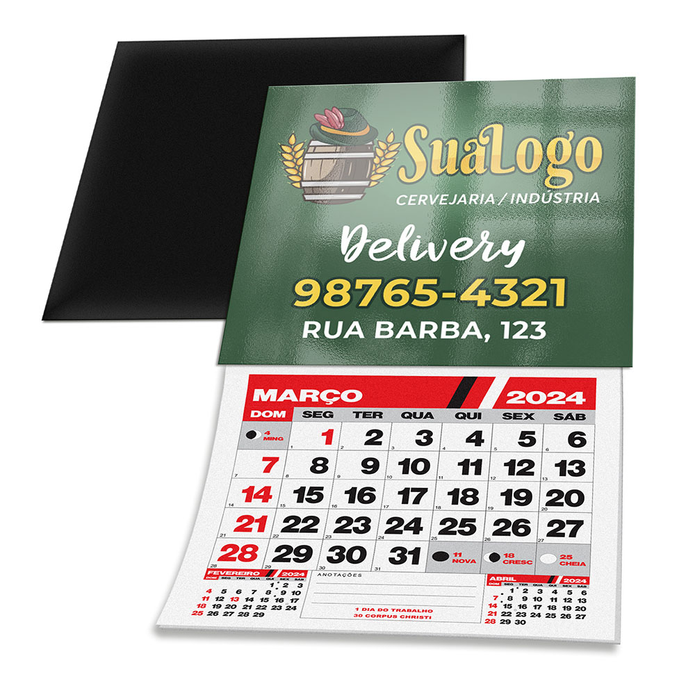 ímãs De Geladeira Corte Reto Couchê 250g Verniz Uv Total Frente