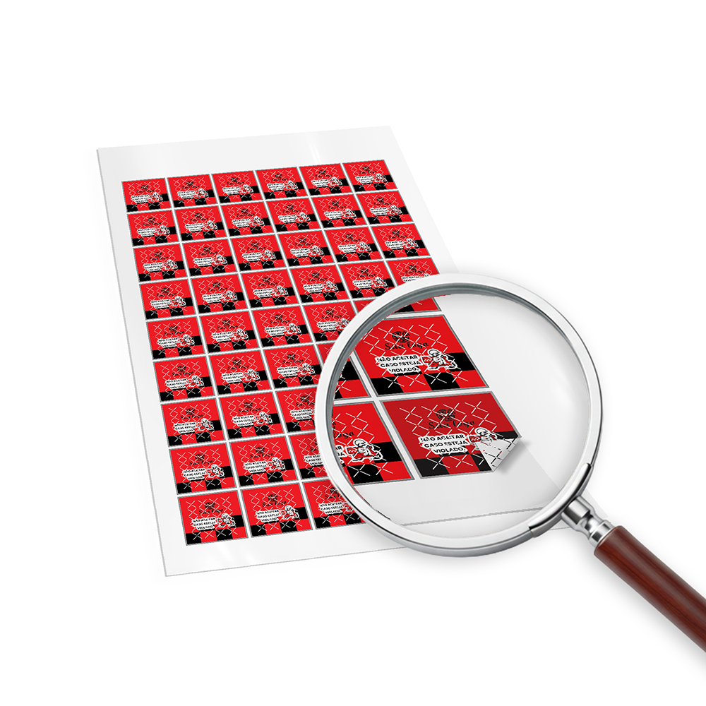 Adesivos Lacre De Segurança Papel 80g Quadrado (45x45mm)