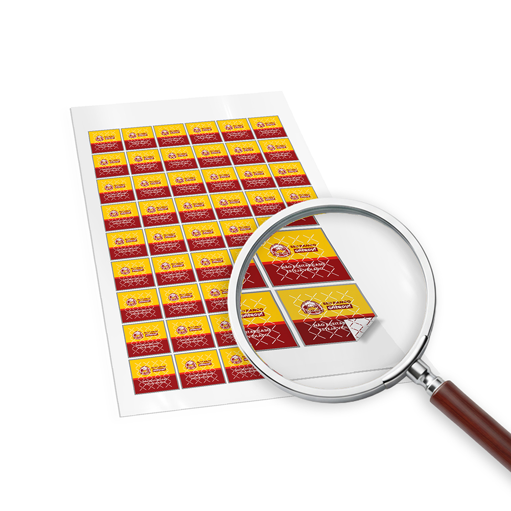 Adesivos Lacre De Segurança Papel 80g Quadrado (45x45mm)