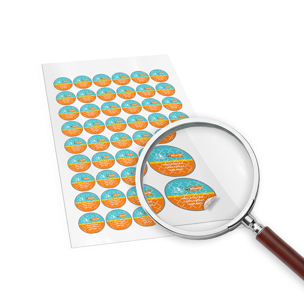 Adesivos Lacre De Segurança Papel 80g Redondo (45x45mm)