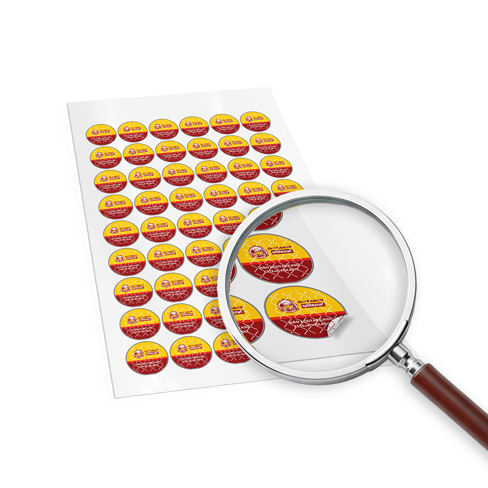 Adesivos Lacre De Segurança Papel 80g Redondo (45x45mm)