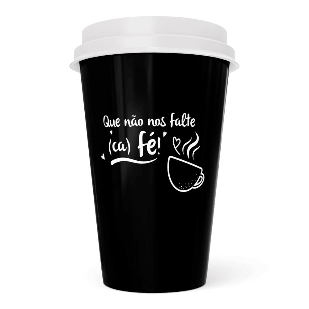 Copo Ecológico Bucks em PP 550ml Impressão Silk Copo Preto