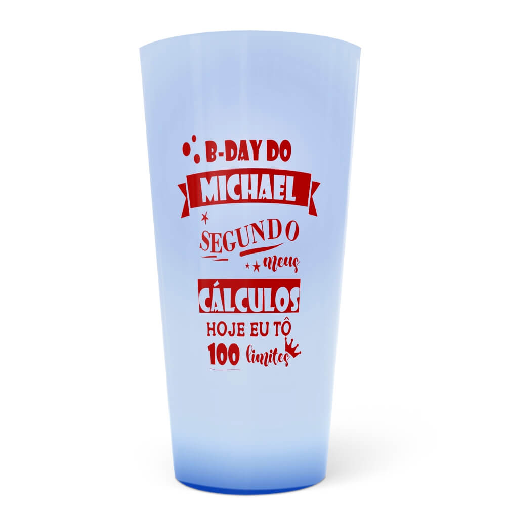 Copo Ecológico em PP 550ml Impressão Silk Translúcido Copo Azul Translúcido