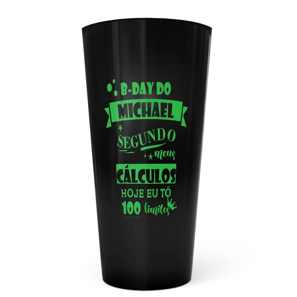 Copo Ecológico em PP 550ml Impressão Silk Leitoso Copo Preto