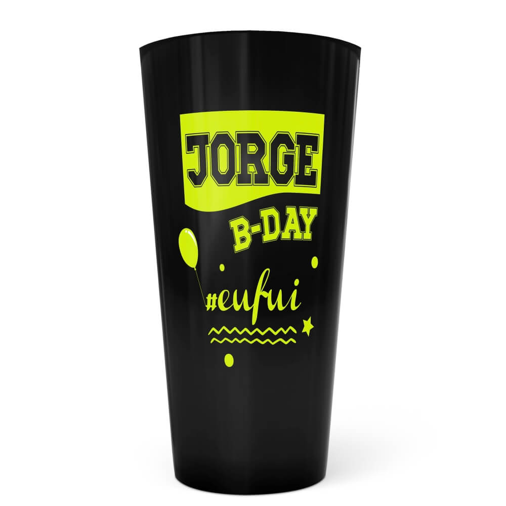 Copo Ecológico em PP 550ml Impressão Silk Leitoso Copo Preto