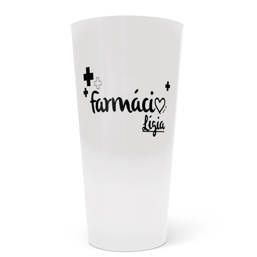 Copo Ecológico em PP 550ml Impressão Silk Leitoso Copo Branco