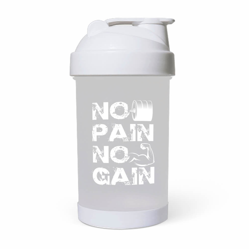 Coqueteleira Para Academia 500ML 1 Dose Translúcido Branca