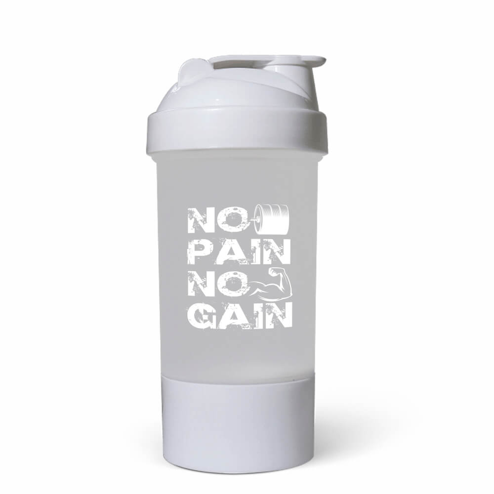 Coqueteleira Para Academia 500ML 2 Doses Translúcido Branca