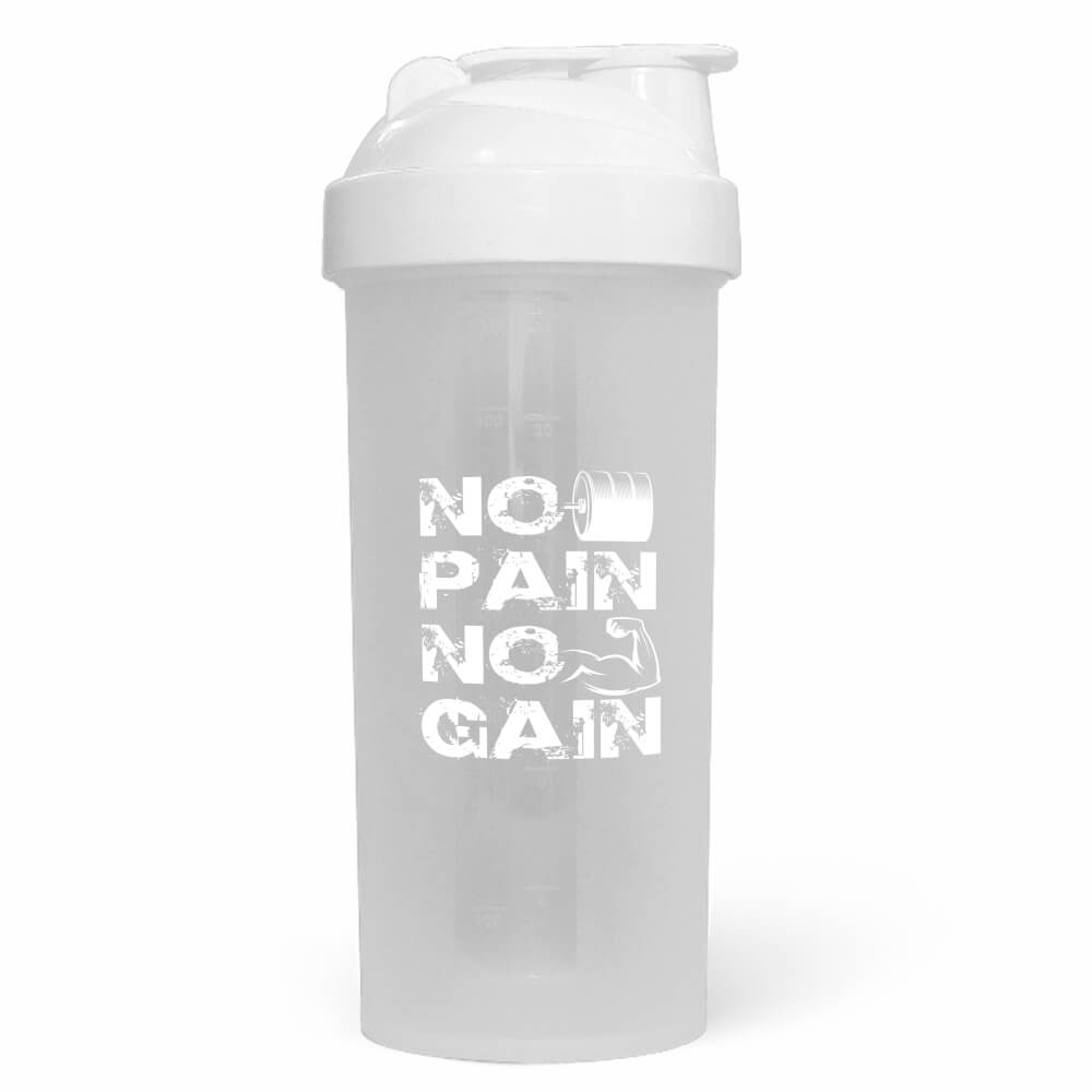 Coqueteleira Para Academia 700ML 1 Dose Translúcido Branca