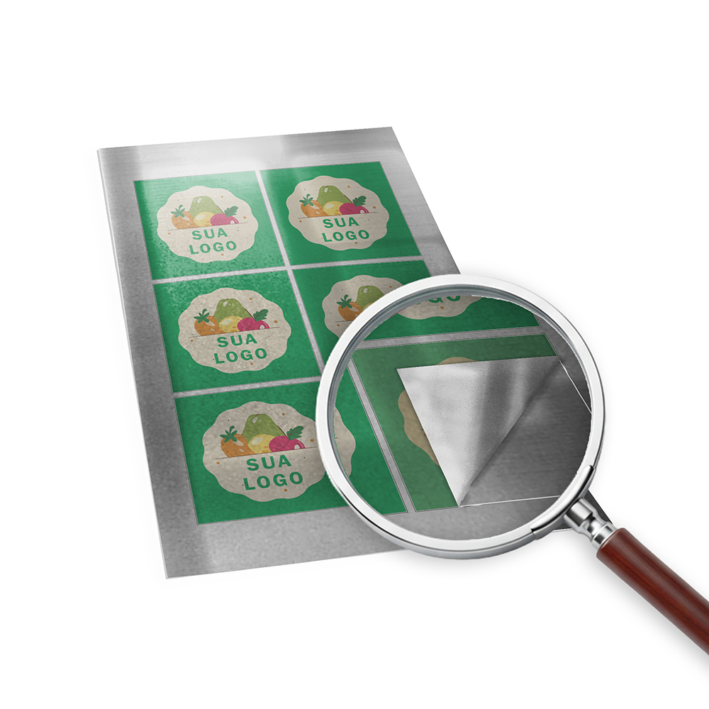 Adesivos Rótulos Folha Bopp Transparente Com Tinta Branca (135x135mm)