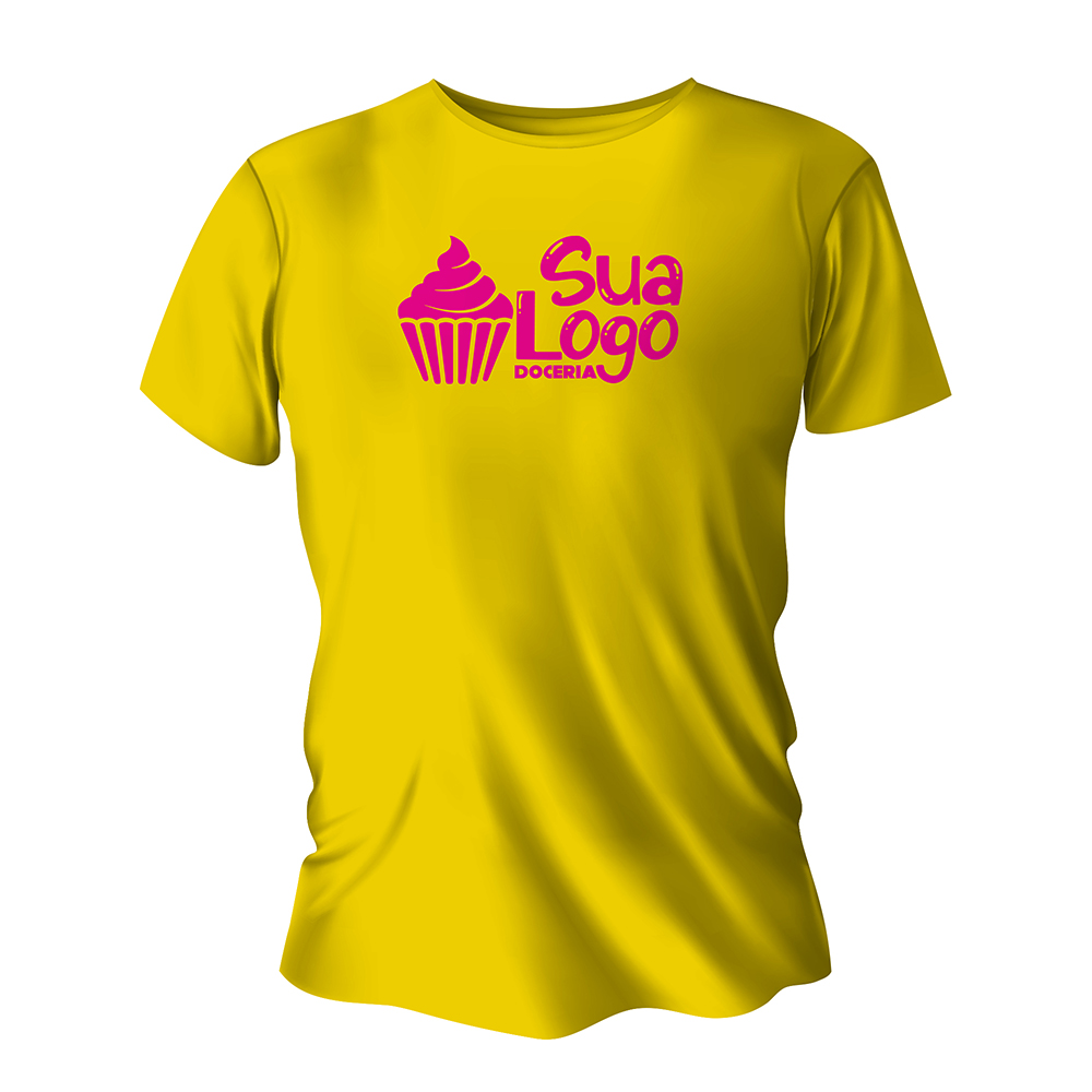 Camisa de Algodão Amarela Impressão Silk A4 (Tamanhos Diversos)